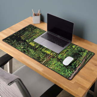 Trees and Undergrowth by Vincent van Gogh Desk Mat