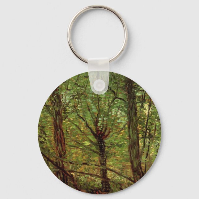 Trees and Undergrowth by Vincent van Gogh Key Ring (Front)