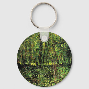 Trees and Undergrowth by Vincent van Gogh Key Ring