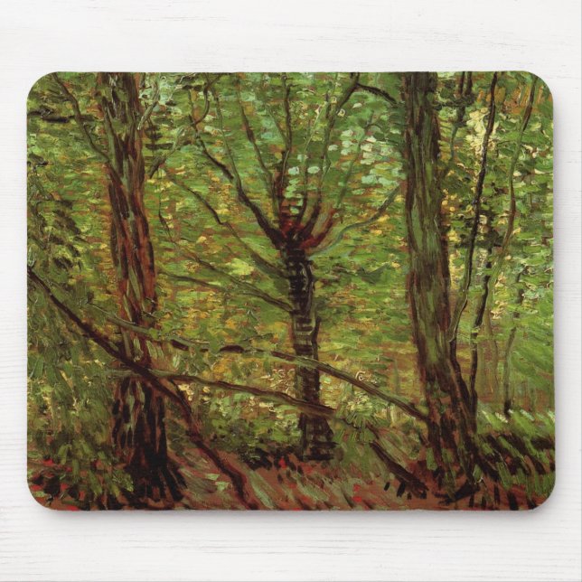 Trees and Undergrowth by Vincent van Gogh Mouse Pad (Front)