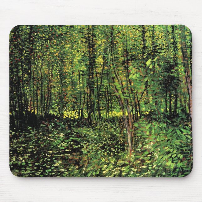 Trees and Undergrowth by Vincent van Gogh Mouse Pad (Front)
