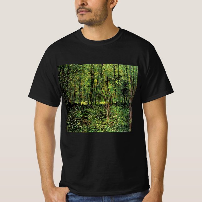 Trees and Undergrowth by Vincent van Gogh T-Shirt (Front)