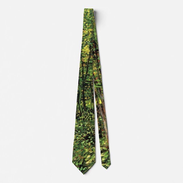 Trees and Undergrowth by Vincent van Gogh Tie (Front)