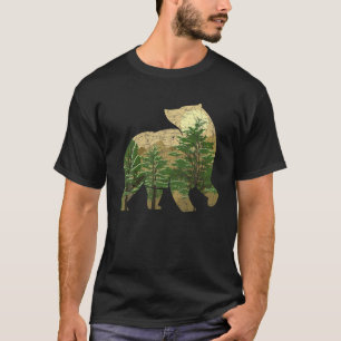 Trees Animal Lover Bear Wildlife Forest Outdoor Na T-Shirt