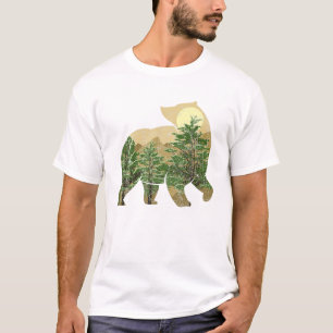 Trees Animal Lover Bear Wildlife Forest Outdoor Na T-Shirt