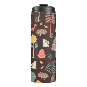 Trees Animals: Hand-Drawn Nature Scene. Thermal Tumbler