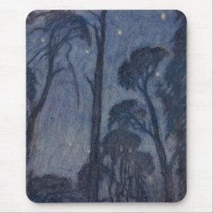 Trees at Twilight (by Edward Robert Hughes) Mouse Pad