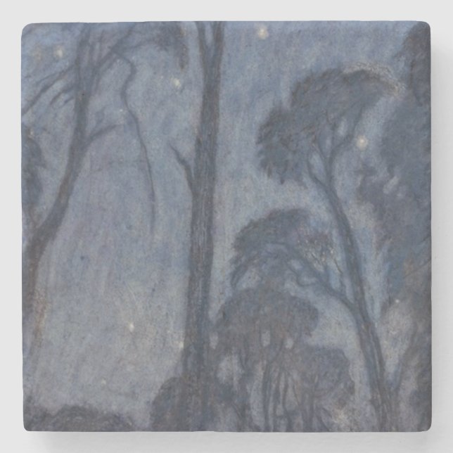 Trees at Twilight (by Edward Robert Hughes) Stone Coaster (Front)