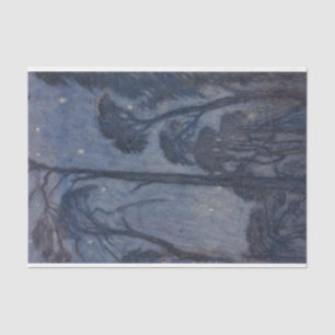 Trees at Twilight (by Edward Robert Hughes) Tissue Paper