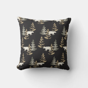 trees & bears patterned  cushion