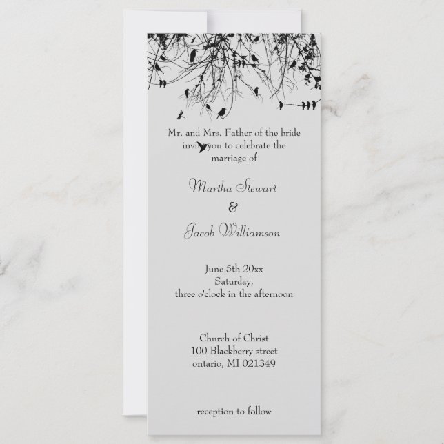 Trees & Birds Invitation (Front)