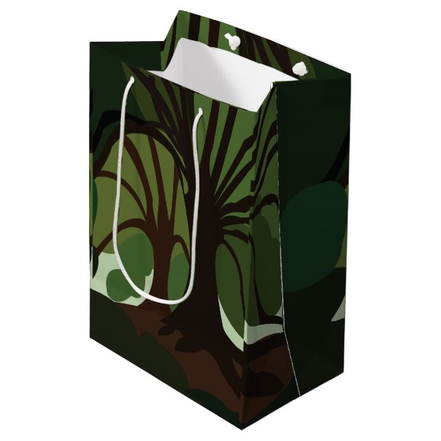 Trees Botanical Nature Medium Gift Bag (Front Angled)