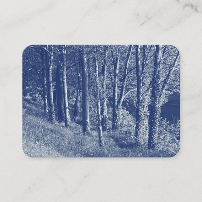 Trees by a River - Cyanotype Effect Business Card (Front)