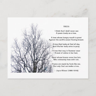Trees, by Joyce Kilmer Postcard