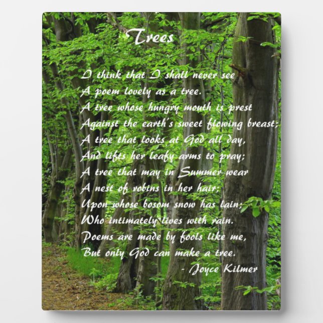 Trees by: Joyce Klimer Plaque (Front)