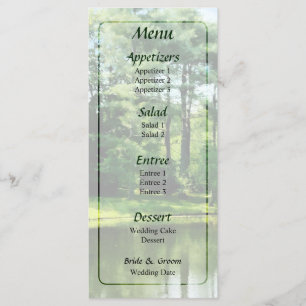 Trees by the Lake Wedding Menu