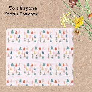 Trees Christmas Forest Advent Fleece Blanket