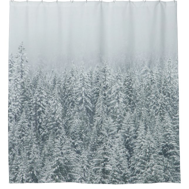 TREES COVERING SNOW SHOWER CURTAIN (Front)