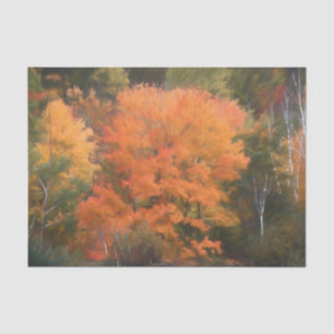 Trees Fall Woodland Forest Orange Yellow Beautiful Tissue Paper