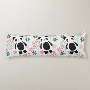Trees, Flowers, and Panda Bears Body Cushion