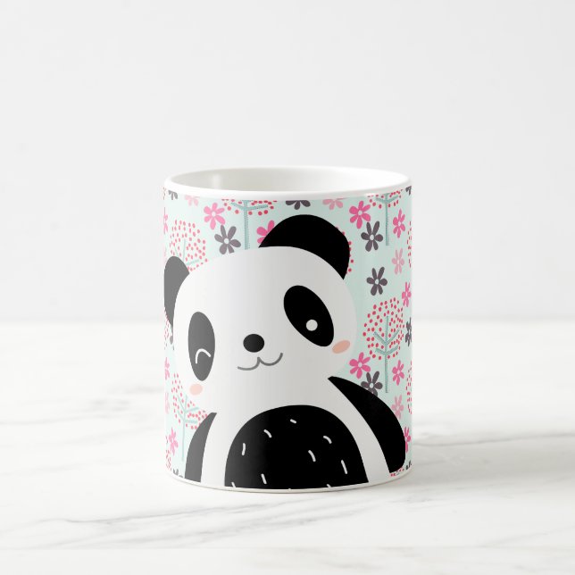 Trees, Flowers, and Panda Bears Coffee Mug (Center)