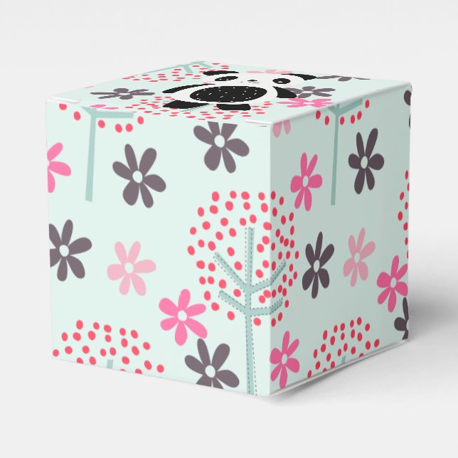 Trees, Flowers, and Panda Bears Favour Box (Front Side)
