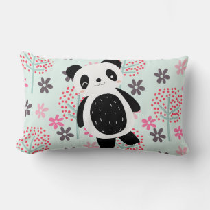 Trees, Flowers, and Panda Bears Lumbar Cushion
