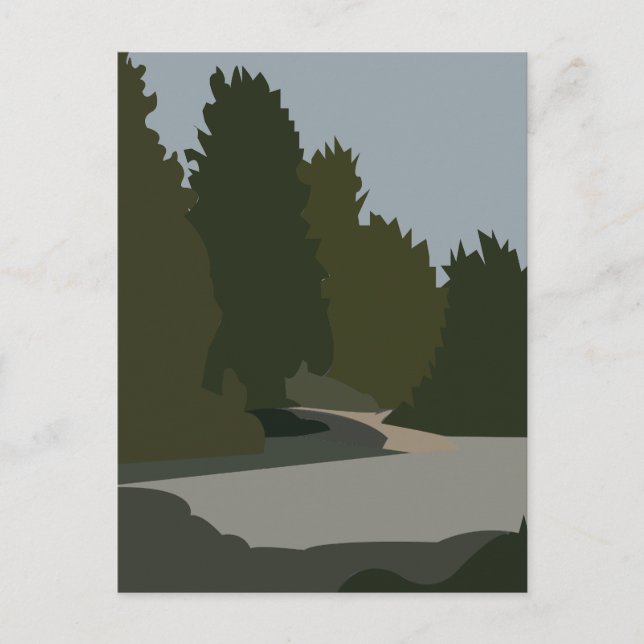 Trees Forest Creek Nature  Postcard (Front)