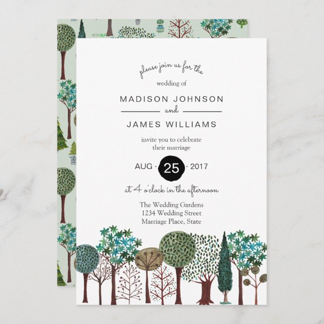 Trees Forest Garden Woodland Wedding | Invitation (Front/Back)