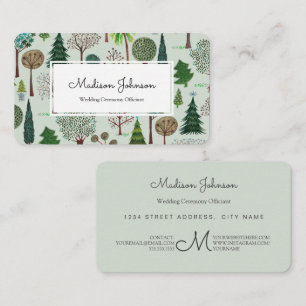 Trees Forest Monogram Custom Business Cards