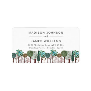 Trees Forest Woodland   Wedding   Address Labels