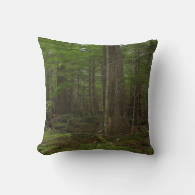 Trees, Green Forest Earth Day Nature Art Cushion (Front)