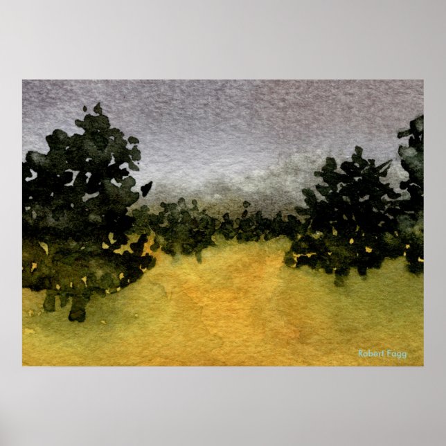 "Trees in a Field #2" Landscape Poster (Front)