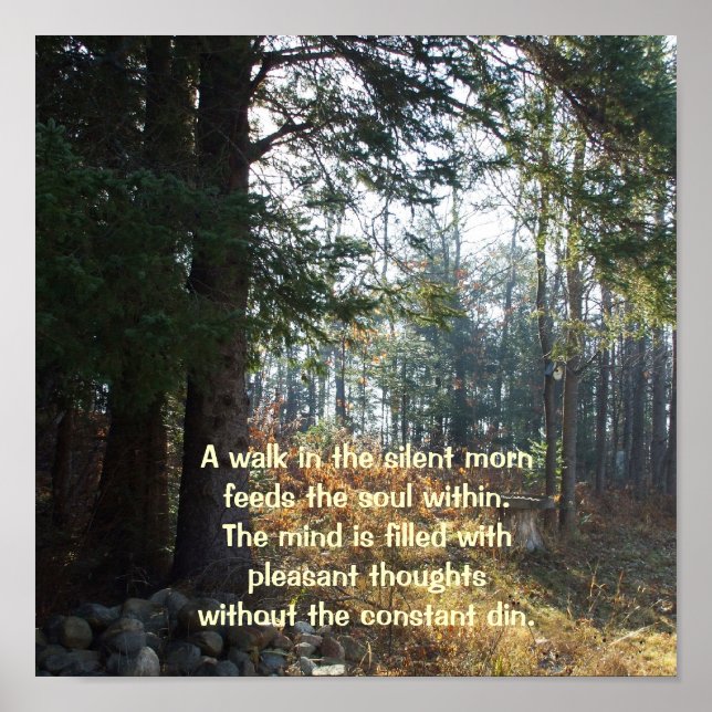 Trees in an Early Autumn Morning-Healing Poem Poster (Front)