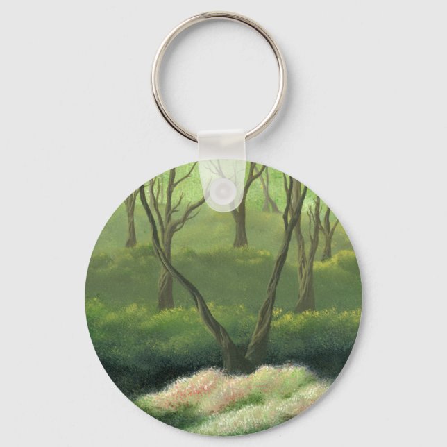 Trees in an Enchanted Forest Key Ring (Front)