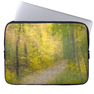 Trees in Autumn Colours and Leaf-Covered Pathway Laptop Sleeve