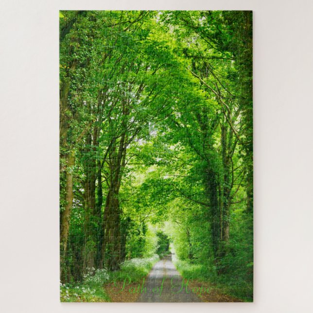 Trees in Park Path in Nature Photography Add Text Jigsaw Puzzle (Vertical)
