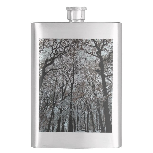 Trees, in snow hip flask (Front)