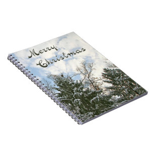 Trees In Snow - Merry Christmas Notebook