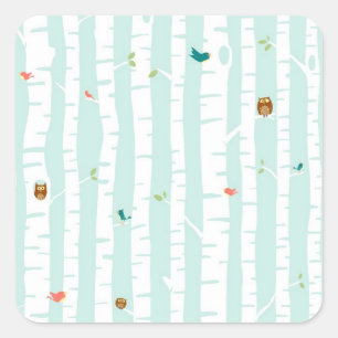 Trees in Spring Square Sticker