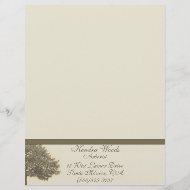 Trees In Tan Customised Letterhead (Front)