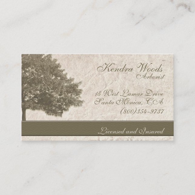 Trees in Tan Paper Business Card (Front)