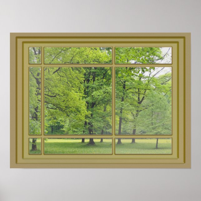 trees in the park window view poster (Front)