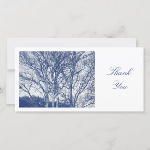 Trees in Winter - Cyanotype Effect - Thank You Card
