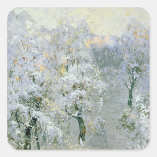Trees in Wintry Silver, 1910 Square Sticker