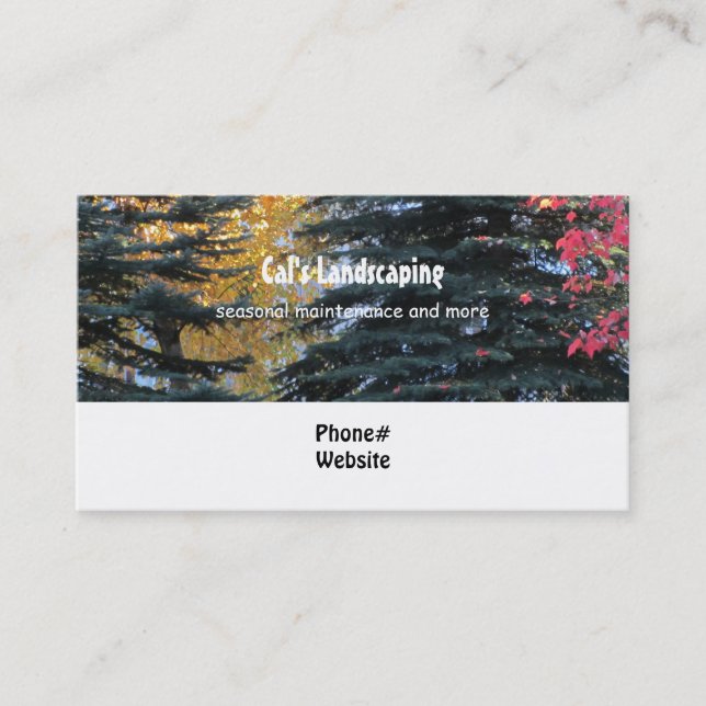 Trees Landscaping Design Business Card (Front)