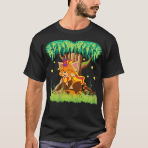 Trees Magical Creature Unicorn Chinese Animal Red T-Shirt