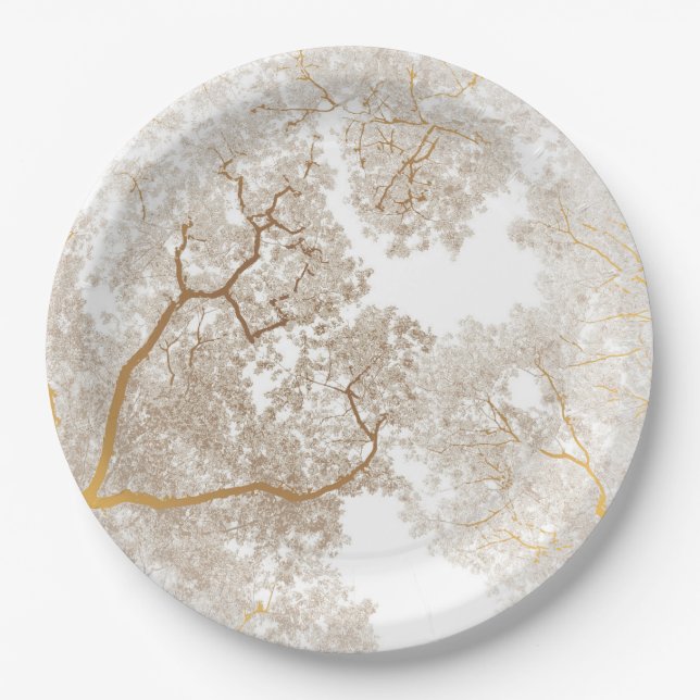 Trees Map 1 Paper Plate (Front)