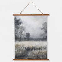 Trees Meadow Low Lying Fog Landscape