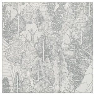trees NC silver Fabric